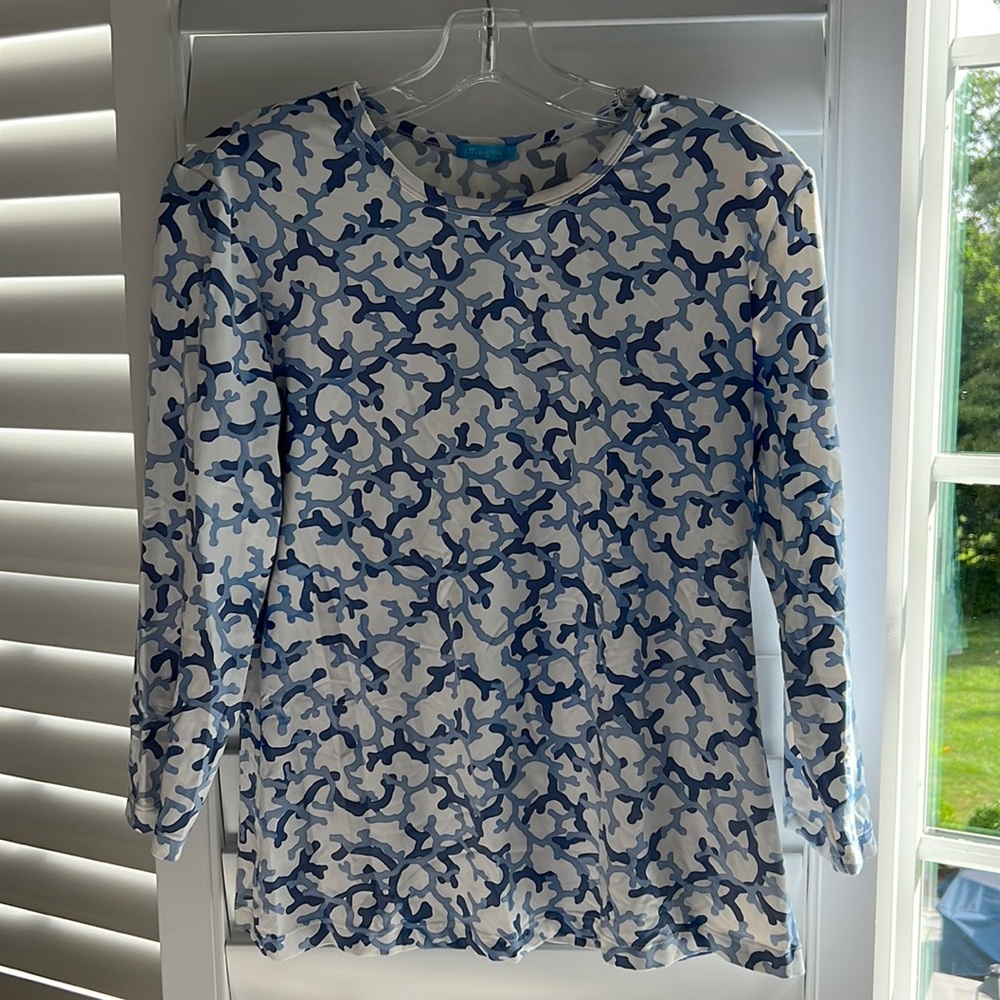 J.McLaughlin blue coral shirt